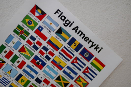 Naklejki - Flagi Ameryki + Australia i Oceania
