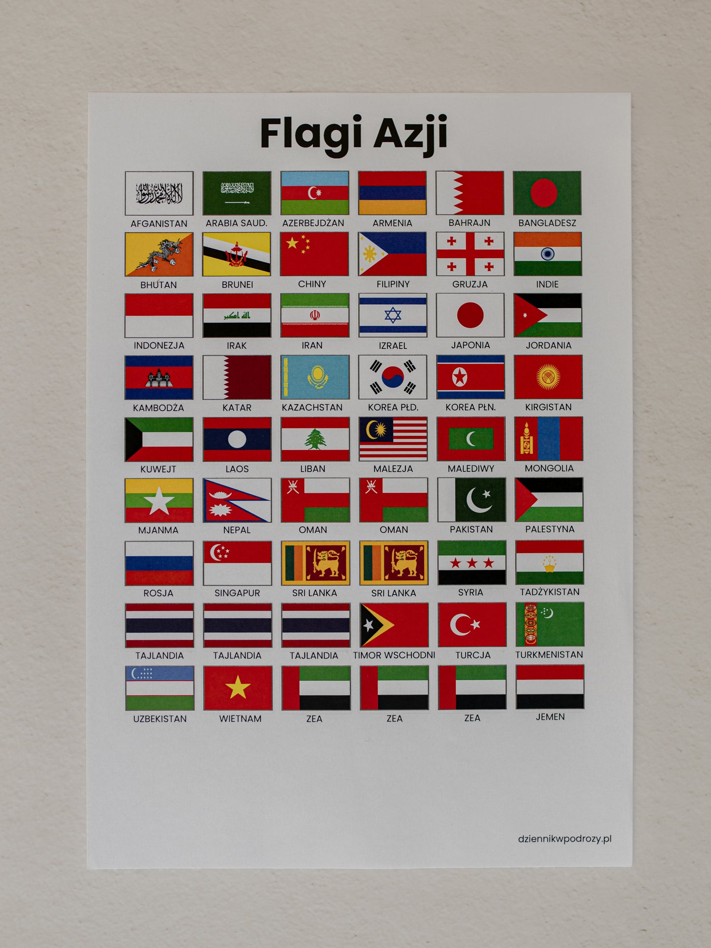 Naklejki - Flagi Azji
