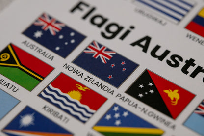 Naklejki - Flagi Ameryki + Australia i Oceania