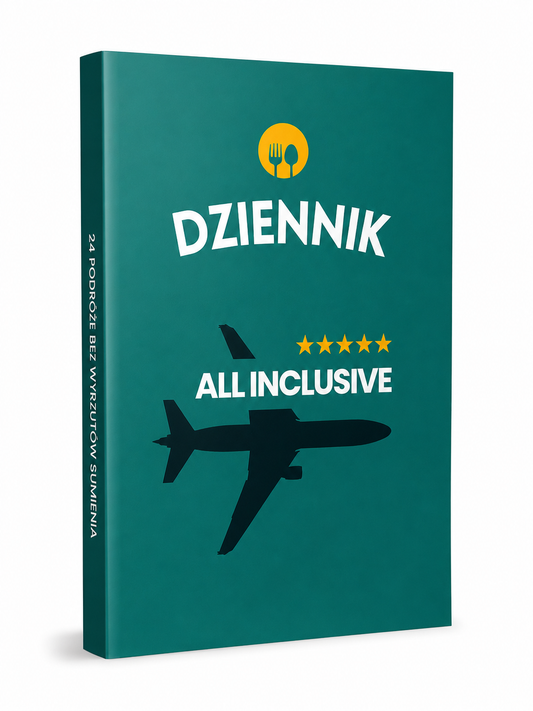 Dziennik Podróży na wakacje All Inclusive - pamiętnik do uzupełniania