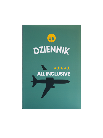 Dziennik Podróży na wakacje All Inclusive - pamiętnik do uzupełniania