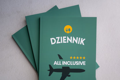 Dziennik Podróży na wakacje All Inclusive - pamiętnik do uzupełniania