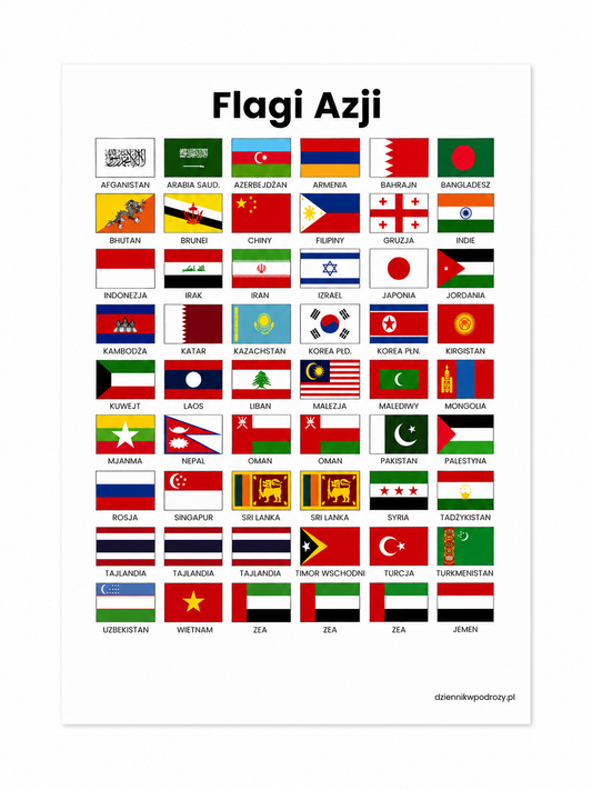 Naklejki - Flagi Azji
